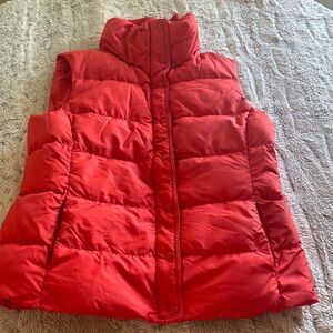 J. Crew Vibrant orange puffer vest. Med